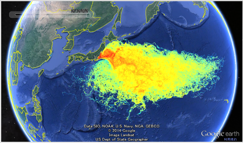 ASR太平洋放射能汚染マップ（広域）