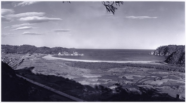 田老の大防潮堤される前の1936年頃の田老町